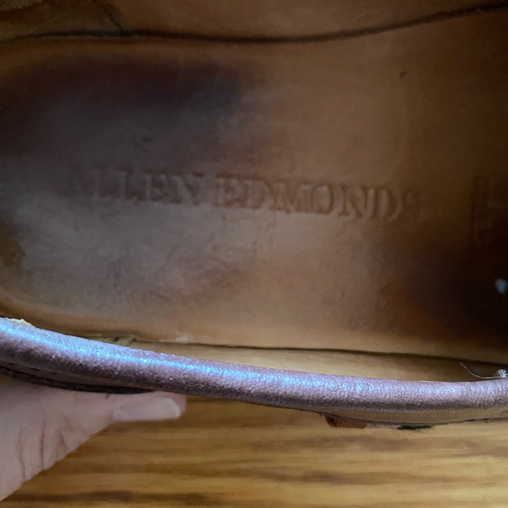 Allen Edmonds 10 D Miles Brown Leather Slip-Ons Loafers - Picture 9 of 9